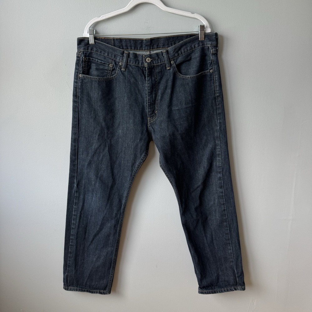 Levi's 505 Regular Fit Men's Jeans W36 L29 Dark Wash Straight Leg Denim Blue